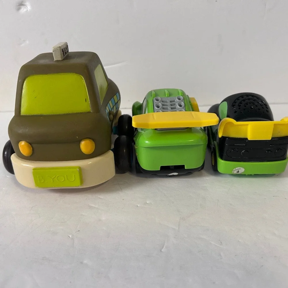 VTech Go Go Smart Wheels Race Cars and B.Toys Taxi Vehicle Lot of 3 Toddler Toys